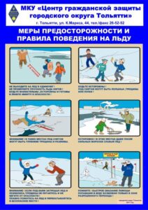 Плакат о правилах поведения на льду