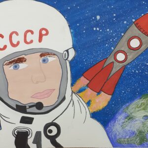 Деткий рисунок Ю.Гагарин